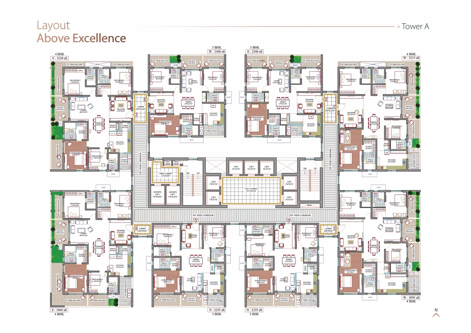 Tower A floor plan